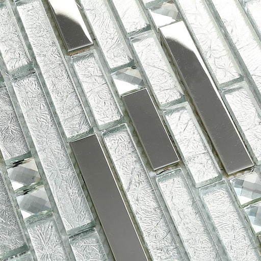 Silver and glass mosaic tile closeup in Rocky Hill CT